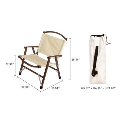 Eco Friendly Wooden Lightweight Camping Chair Folding Red For Outdoor Picnic