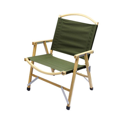 Custom Logo Oak Wood Portable Camping Chair Fold Out Large
