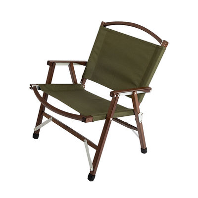 China Classic Folding Camping Portable Wooden Chair With Carry Bag