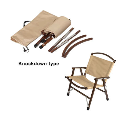 China Classic Folding Camping Portable Wooden Chair With Carry Bag