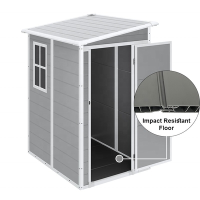 Customized Logo Lockable Door Garden Storage Shed Sloped Roof Outdoor Storage Shed